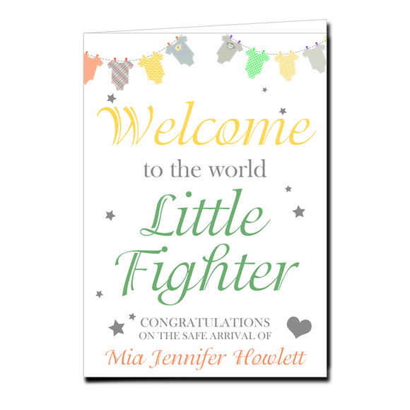 Personalised Welcome To The World Little Fighter