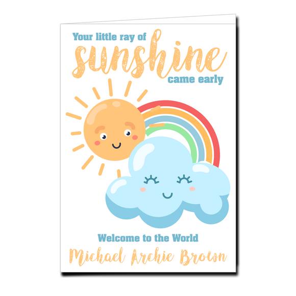 Personalised Your Little Ray Of Sunshine Came Early