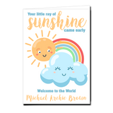 Personalised Your Little Ray Of Sunshine Came Early