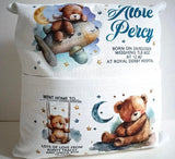 Personalised Sleeping Teddy Bear Themed Pillow