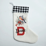 Personalised Robin Christmas Stocking