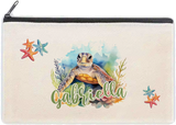 Personalised Turtle Cosmetic Pencil Case Bag School Gift Under Sea Travel Wallet