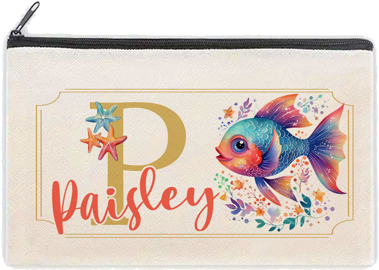 Personalised Kids Cosmetic Pencil Case Rainbow Fish Bag School Gift Tr –  YellowBlossomDesignsLtd