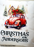 Personalised Christmas Family Pillowcase / Cushion - Vintage Car
