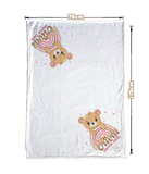 Personalised Rainbow Teddy Bear Pink Blanket