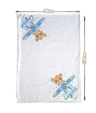 Personalised Airplane Teddy Bear Blue Blanket