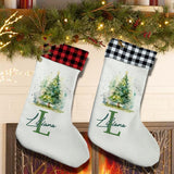 Personalised Watercolour Christmas Tree Stocking