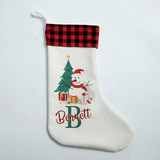 Personalised Christmas Tree & Snowman Stocking
