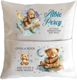 Personalised Sleeping Teddy Bear Themed Pillow