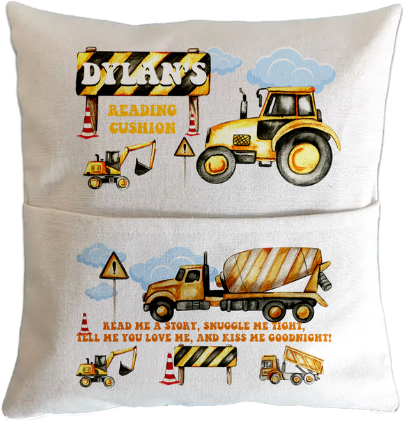 Personalised Digger / Truck Themed Pillow