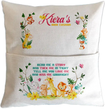 Personalised Safari Animal Book Pink Pillow