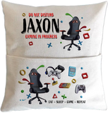 Personalised Eat Sleep Game Repeat Cushion