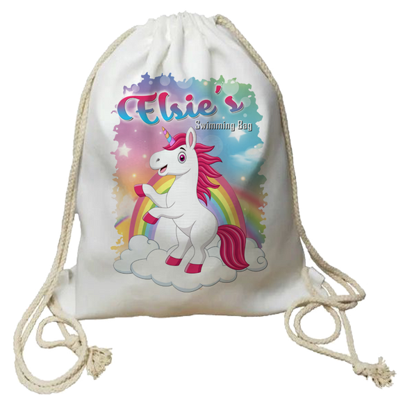 Personalised Unicorn Drawstring Bag