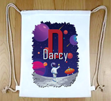 Personalised Space Theme Drawstring Bag