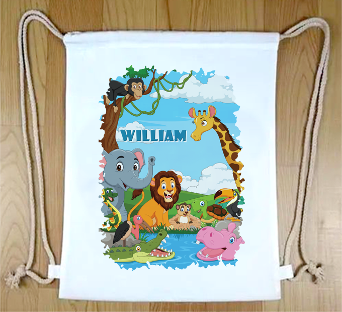 Animal top drawstring bags
