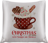 Personalised Christmas Family Pillowcase / Cushion - Hot Chocolate