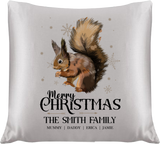 Personalised Christmas Family Pillowcase / Cushion - Squirrel