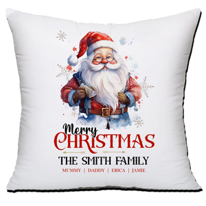 Personalised Christmas Family Pillowcase / Cushion - Santa