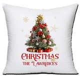 Personalised Christmas Family Pillowcase / Cushion - Red Tree