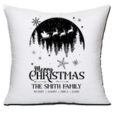 Personalised Christmas Family Pillowcase / Cushion - Flying Santa