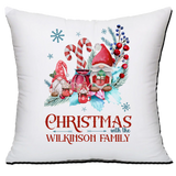 Personalised Christmas Family Pillowcase / Cushion - Gnomes Gonks