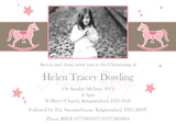 Rocking Horse Photo Celebration Party - Christening Invitations Joint Boy Girl Unisex Twins Baptism Naming Day Ceremony Celebration Party ~ QUANTITY DISCOUNT AVAILABLE