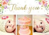 Gorgeous Floral - Custom Personalised Thank You Cards - Yellow Blossom Designs Ltd