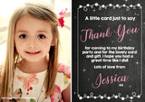 Chalkboard With Modern Border - Custom Personalised Thank You Cards - Yellow Blossom Designs Ltd