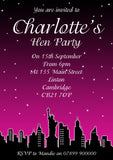 Skyline Newyork - Children's Kids Child Birthday Invitations Boy Girl Joint Party Twins Unisex Printed ~ QUANTITY DISCOUNT AVAILABLE