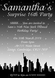 Skyline Newyork - Children's Kids Child Birthday Invitations Boy Girl Joint Party Twins Unisex Printed ~ QUANTITY DISCOUNT AVAILABLE
