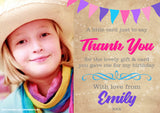 Colourful Bunting - Custom Personalised Thank You Cards - Yellow Blossom Designs Ltd