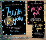 Personalised Birthday Thank You Cards Printed Glitter Effect Photo Note Blue Pink Gold Black Him Her Boy Girl Unisex Christening Naming Day Baptism Christmas Thanks