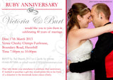 Wedding Anniversary Party Invitations - Gold Silver Ruby