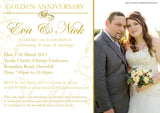 Wedding Anniversary Party Invitations - Gold Silver Ruby