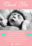 Cross Elegant Joint Boy Girl Twins Photo Personalised Thank You Cards Christening Baptism Naming Day Party Celebrations ~ QUANTITY DISCOUNT AVAILABLE