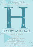 Large Initial Pink Blue Joint - Christening Invitations Boy Girl Unisex Twins Baptism Naming Day Ceremony Celebration Party ~ QUANTITY DISCOUNT AVAILABLE