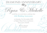 Anniversary Invitations Gold Silver Diamond Ruby 40th 50th 60th Wedding Party Personalised Bespoke ~ QUANTITY DISCOUNT AVAILABLE - YellowBlossomDesignsLtd