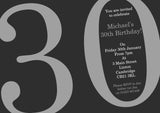 Adult Birthday Invitations Female Male Unisex Joint Party Her Him For Her - 30th 50th 60th 70th 80th Grey Green Black Pink Blue ~ QUANTITY DISCOUNT AVAILABLE - YellowBlossomDesignsLtd