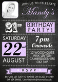 Adult Birthday Invitations Female Male Unisex Joint Party 18th 21st 30th 40th 50th 60th Blackboard Poster Funky Carnival ~ QUANTITY DISCOUNT AVAILABLE