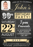 Adult Birthday Invitations Female Male Unisex Joint Party 18th 21st 30th 40th 50th 60th Blackboard Poster Funky Carnival ~ QUANTITY DISCOUNT AVAILABLE