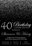 Glitter Confetti Birthday Invitations Female Male Unisex Joint Party 18th 21st 30th 40th 50th 60th ~ QUANTITY DISCOUNT AVAILABLE