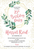 Classic Greenery Birthday Invites