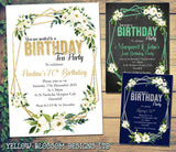10 Personalised Birthday Party Invitations Invites Floral Male Female Unisex 21st 30th 40th 50th 60th 70th 80th 90th Tea Party Surprise Birthday