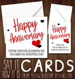 Thank You For Allowing Me To Carry On Annoying You - Yellow Blossom Designs Ltd