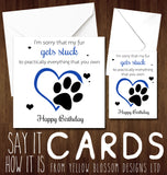 Fur Gets Stuck - Greeting Card - Yellow Blossom Designs Ltd