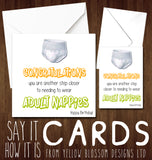 Adult Nappies - Greeting Card - Yellow Blossom Designs Ltd