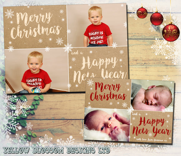 Rustic Shabby Chic Photo Christmas Cards ~ QUANTITY DISCOUNT AVAILABLE