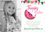 Watermelon Thank You Photo Birthday Cards ~ Thanks A Melon