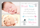 Elephant & Bird Thank You Cards With Photo