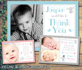 Elephant & Bird Thank You Cards With Photo
